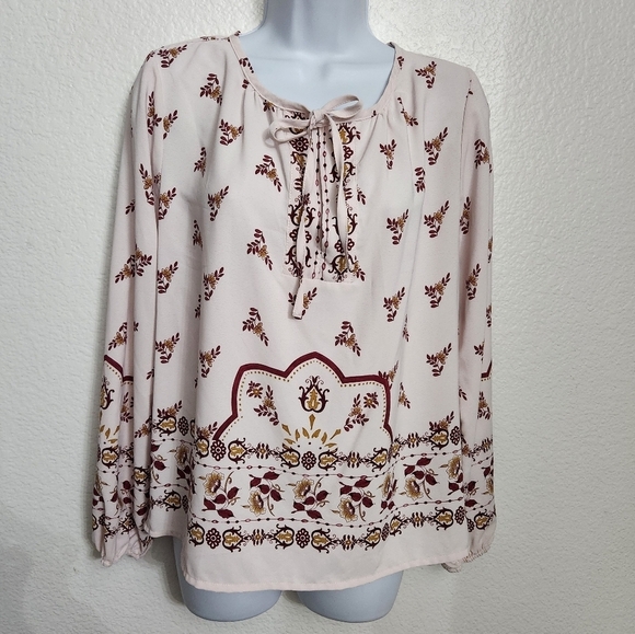 B Collection By Bobeau Bridgette Peasant Top - Picture 1 of 9